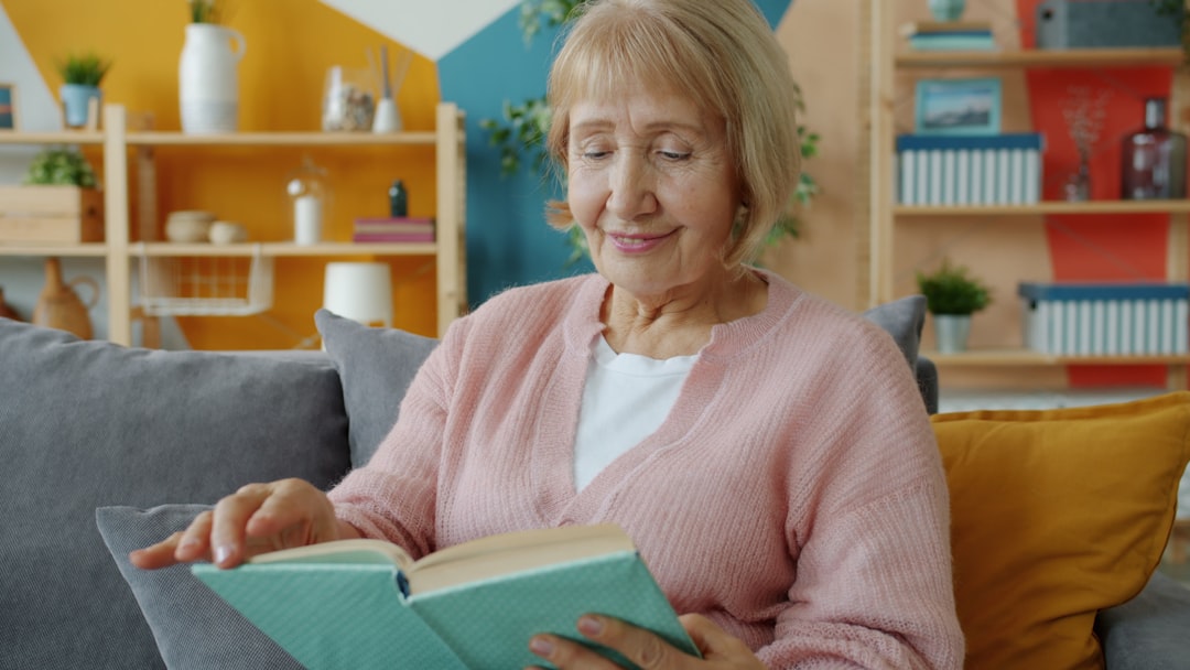 Older adult relaxing at home